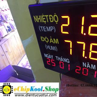 Đồng hồ treo tường Nhiệt độ - Độ ẩm - Ngày Tháng Năm - 2019