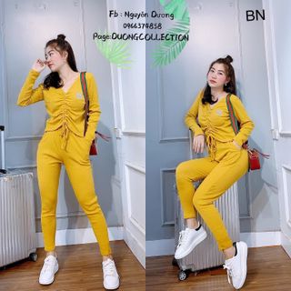 đồ bộ thể thao nữ mùa hè đẹp hàn quốc giá rẻ dài tay rút ngực YN BN 801391 Kèm Ảnh Thật