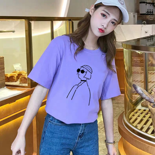 ÁO THUN NỮTAY LỠ IN HÌNH VẼ CÔ GÁI TÓC NGẮN CỰC HOT FREE SIZE -ATTL139