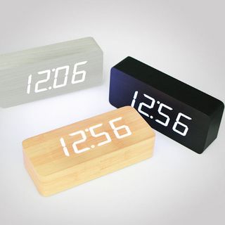 Đồng hồ Led gỗ để bàn - Hình chữ nhật Plus - Màu Vani