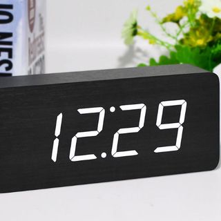 Đồng hồ Led gỗ để bàn - Hình chữ nhật Plus - Màu Vani