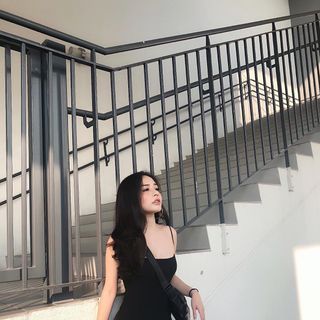 Đầm zip đen 2 dây bún TK cao cấp