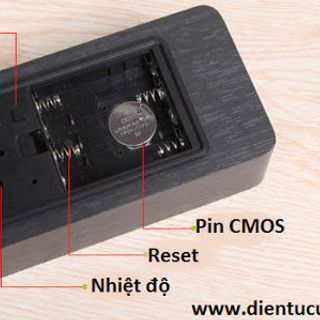Đồng hồ Led gỗ hình chữ nhật để bàn Nhiệt độ - Độ ẩm