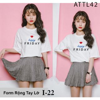 ÁO THUN TAY LỠ IN CHỮ HAPPY FRIDAY CỰC HOT FREE SIZE - ATTL42 giá sỉ