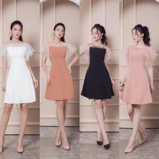 Đầm Thiết kế Phối Lưới Thêu
