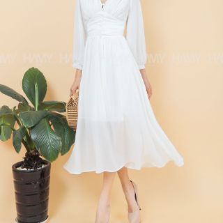 Đầm Dự Tiệc Cổ V Dáng Dài