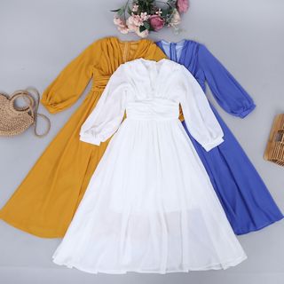 Đầm Dự Tiệc Cổ V Dáng Dài