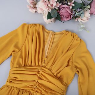 Đầm Dự Tiệc Cổ V Dáng Dài