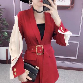Đầm Dự Tiệc Cổ Vest Kèm Dây Nịch