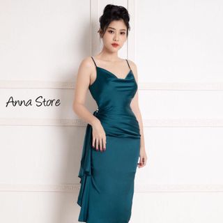Đầm Thiết Kế 2 Dây Đính Ngọc Phần Eo