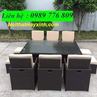 bàn ghế mây ngoài trời sofa mây nhựa ngoài trời giá sỉ