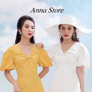 Đầm Thiết Kế Cổ V Tay Phồng
