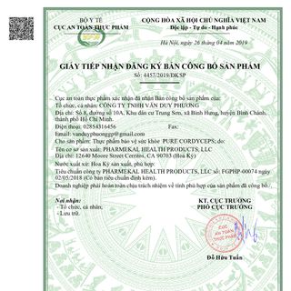 Pharmekal - Đông Trùng Hạ Thảo - Pure Cordyceps 1000mg