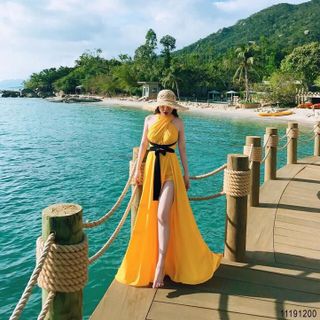 Đầm Dây Cuốn Xẻ Tà