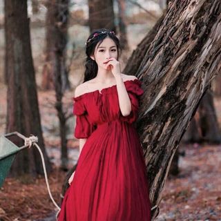 Đầm Trễ Vai Tay Phồng
