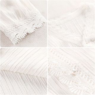 Áo sơ mi cổ V dài tay xinh xắn