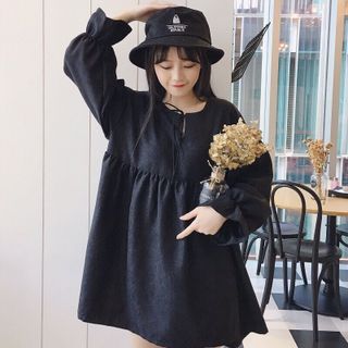 Đầm baby doll ulzzang dài tay