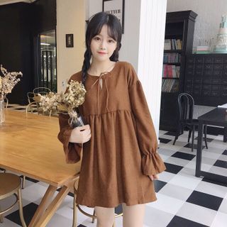 Đầm baby doll ulzzang dài tay
