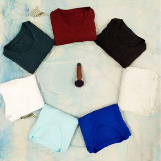 Áo thun trơn 100 cotton co giãn thấm hút mồ hôi