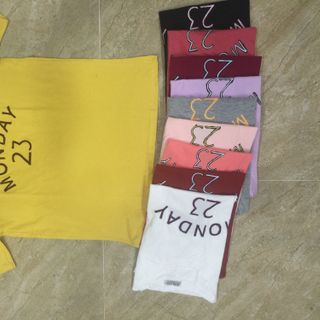 Áo thun cotton thêu fom rộng