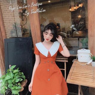 Đầm Thiết Kế Phối Cổ Đính Núc
