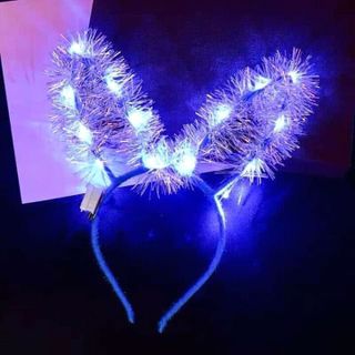 bờm thỏ kim tuyến có đèn led