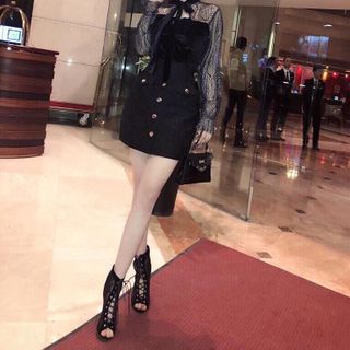 Set cv áo nhung phối ren