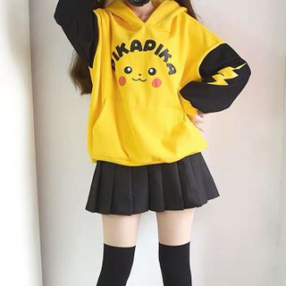 áo hoodie nữ hàn quốc giá rẻ đẹp chất có mũ pika BN 04819 giá sỉ