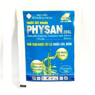 Gói 12ml dung dịch sát khuẩn trừ các loại nấm bệnh cây trồng Physan 20 SL giá sỉ