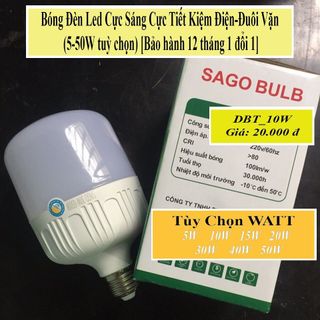 Đèn Buld Trụ 5-50W ổn Giá rẻ 1 đổi 1