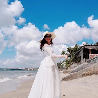 Đầm Ống Nhún Tay Le