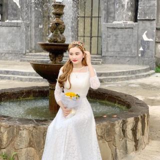 Đầm Ren Tay Dài Phối Lưới