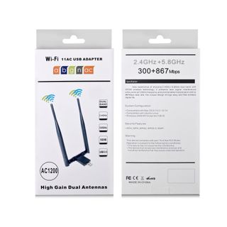 Card mạng wifi AC1200m 2 ăng ten băng tần kép 24 GHz/58 GHz