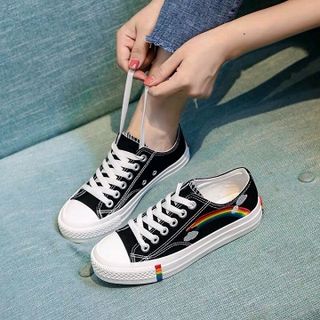 Giày nữ cầu vồng cổ thấp phong cách trẻ trung