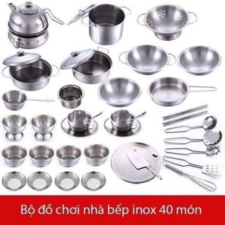 Bộ đồ chơi nấu ăn inox 40 chi tiết