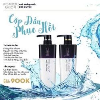 Cặp dầu gội phục hồi Weilaiya cho tóc khô -xơ- hư tổn -gãy rụng 750ml
