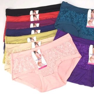 Quần lót cotton trơn phối ren 1278