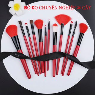 Bộ cọ trang điểm 24 cây cao cấp chuyên dụng cô dâu long mềm mại bao da xịn 103