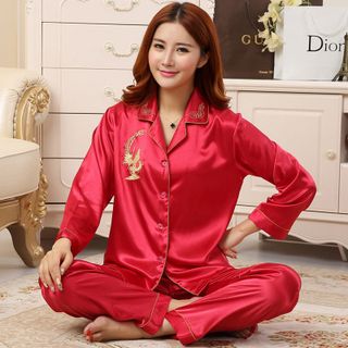 Đồ bộ mặc nhà Nữ có hình chim phụng trước ngựcngụ ý hạnh phúc mỹ mãn-209