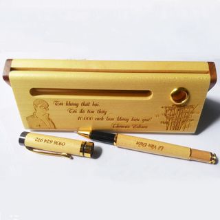 cung cấp bút vỏ gỗ in khắc logo giá rẻ,bộ bút gỗ khắc tên,bút gỗ quà tặng