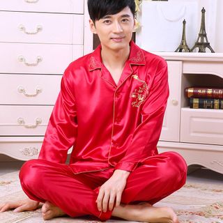 Đồ bộ mặc nhà Nam có hình rồng trước ngựcthể hiện hạnh phúc viên mãn-209
