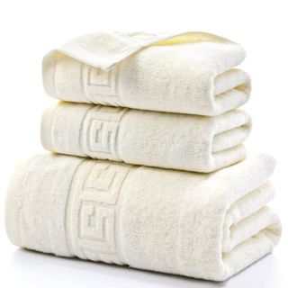 Set 3 Khăn siêu thấm chất liệu 100 cotton1 khăn tắm lớn 70x140 2 khăn mặt 34x75-201