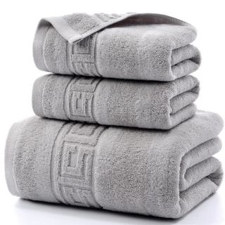 Set 3 Khăn siêu thấm chất liệu 100 cotton1 khăn tắm lớn 70x140 2 khăn mặt 34x75-201