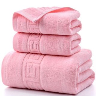 Set 3 Khăn siêu thấm chất liệu 100 cotton1 khăn tắm lớn 70x140 2 khăn mặt 34x75-201