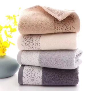 Khăn mặt cotton 100 siêu thấm nước hoa văn chìm sang trọng 35x75cm 100g-144