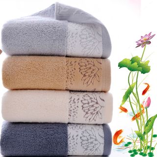 Khăn mặt cotton 100 siêu thấm nước hoa văn chìm sang trọng 35x75cm 100g-144