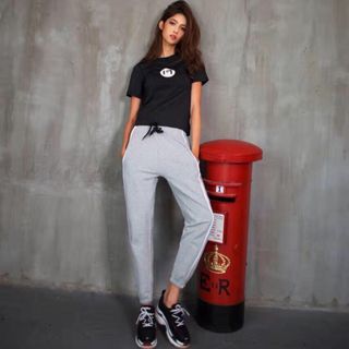 Quần tập jooger cotton sọc