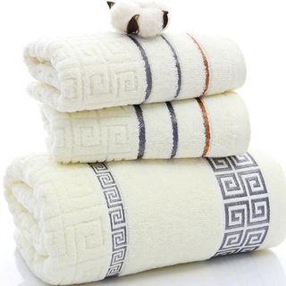 Set 3 Khăn siêu thấm chất liệu 100 cotton1 khăn tắm lớn 70x140 2 khăn mặt 34x75-202