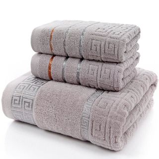 Set 3 Khăn siêu thấm chất liệu 100 cotton1 khăn tắm lớn 70x140 2 khăn mặt 34x75-202
