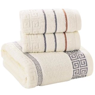 Set 3 Khăn siêu thấm chất liệu 100 cotton1 khăn tắm lớn 70x140 2 khăn mặt 34x75-202